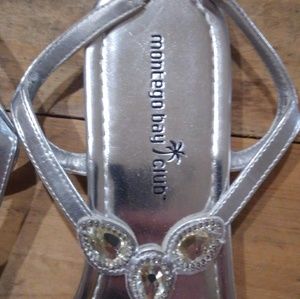 Women's silver jeweled and neon green size 10